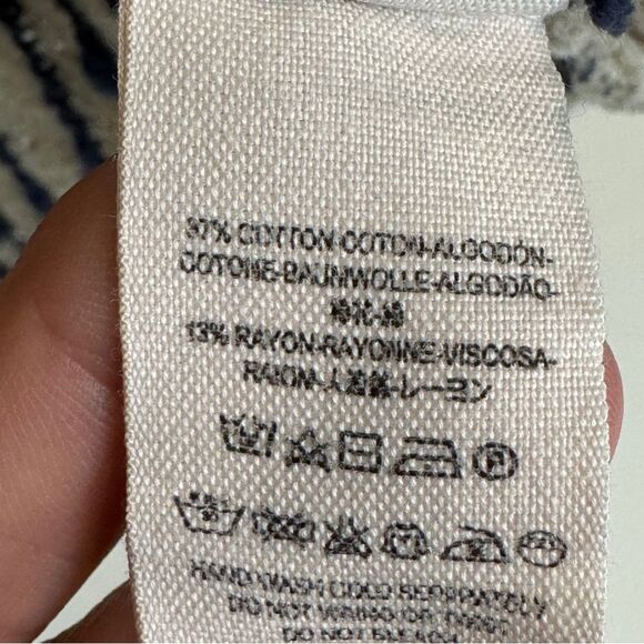 Free People Beige Navy Cocoon Striped Oversized Cardigan Sweater XS - Picture 7 of 7